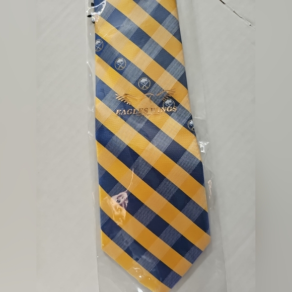 Buffalo Sabres Woven Poly Check Tie NHL Hockey Neckties Men's Neck Ties NWT NEW - Picture 3 of 4